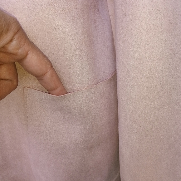 Charter Club Faux Suede Blush Pink Soft Blazer Cardigan Women's Sz Large Petite - Picture 5 of 9